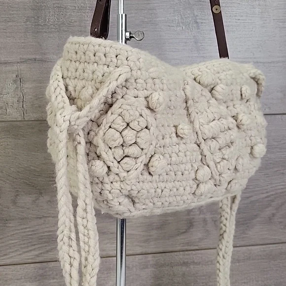 GERARD DAREL Beige Crochet Crossbody Shoulder Bag - Picture 3 of 11